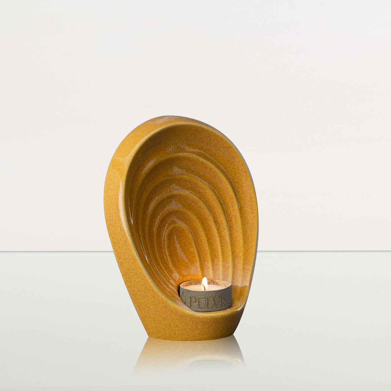 Handmade Cremation Keepsake Urn "Guardian" - Small Urn | Amber Yellow | Ceramic - Pulvis Art Urns