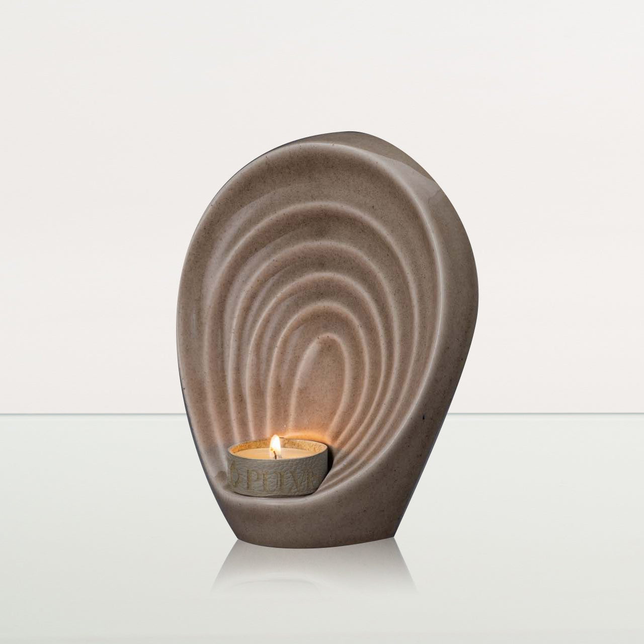 Handmade Cremation Keepsake Urn "Guardian" - Small Urn | Beige Grey | Ceramic - Pulvis Art Urns