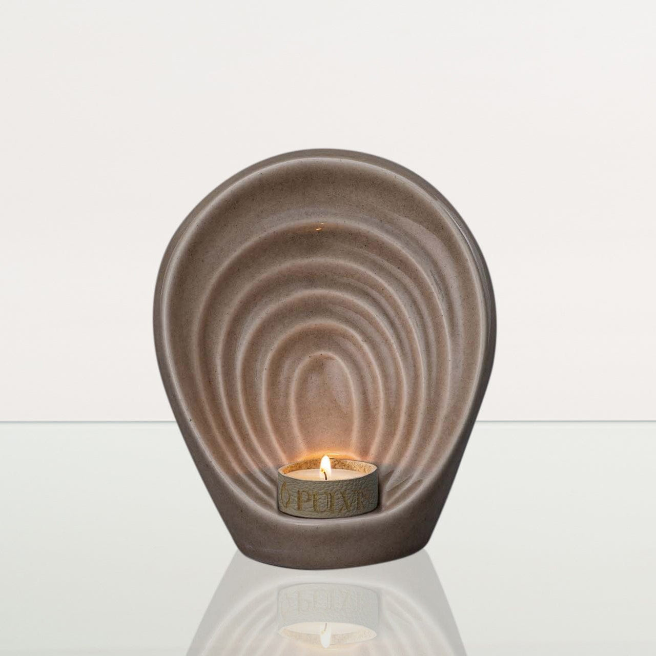 Handmade Cremation Keepsake Urn "Guardian" - Small Urn | Beige Grey | Ceramic - Pulvis Art Urns