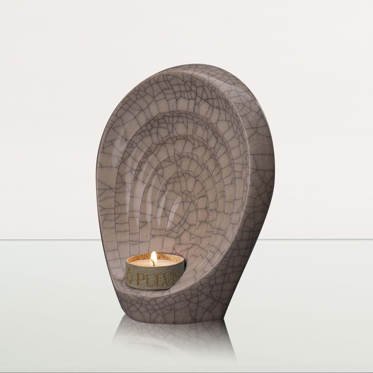 Handmade Cremation Keepsake Urn "Guardian" - Small Urn | Craquelure | Ceramic - Pulvis Art Urns