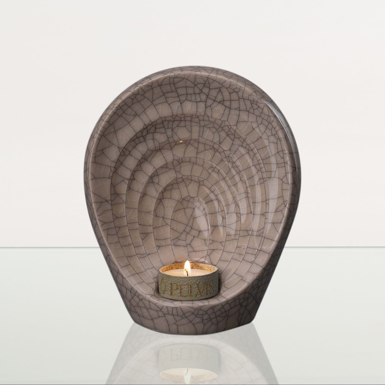 Handmade Cremation Keepsake Urn "Guardian" - Small Urn | Craquelure | Ceramic - Pulvis Art Urns