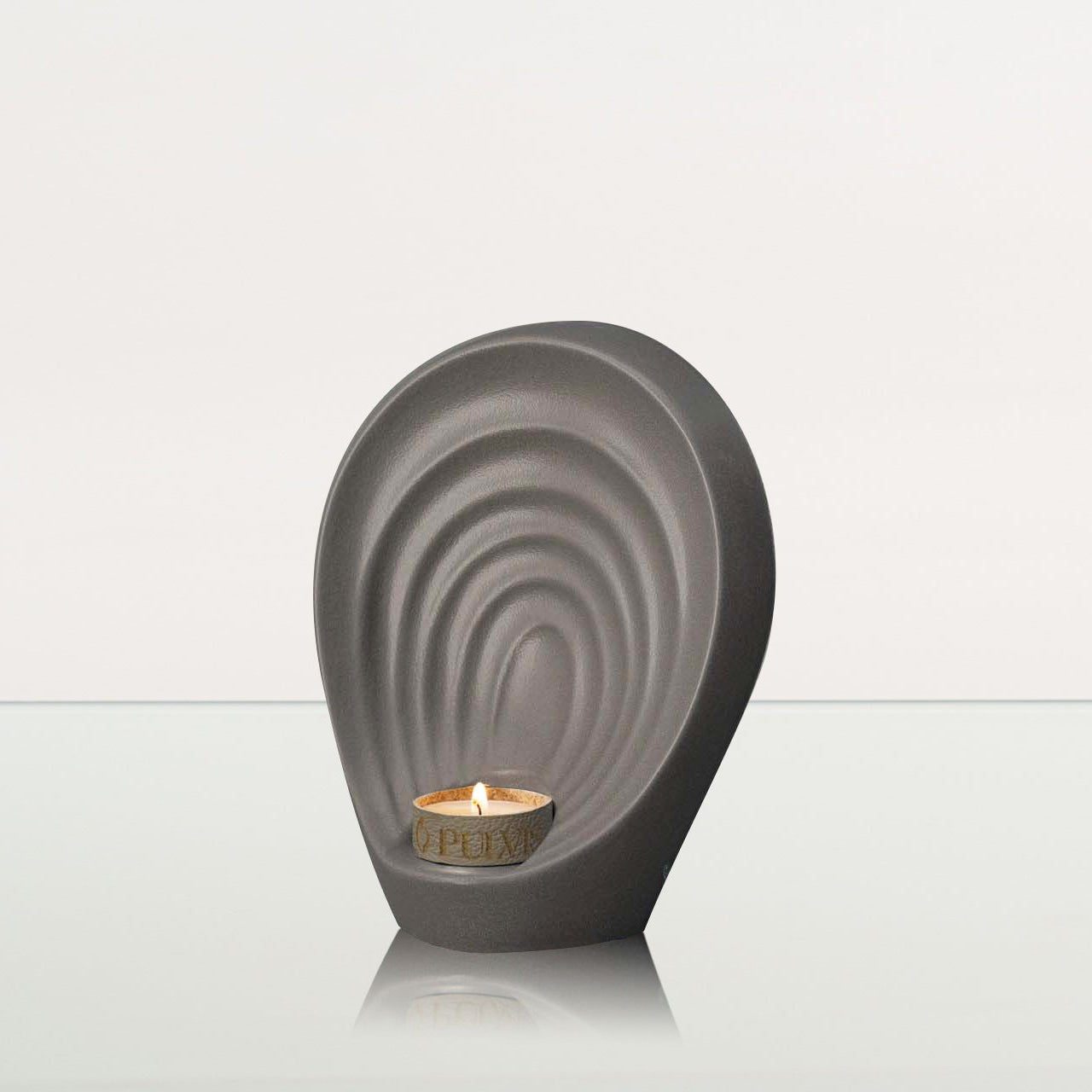 Handmade Cremation Keepsake Urn "Guardian" - Small Urn | Gray Matte | Ceramic - Pulvis Art Urns