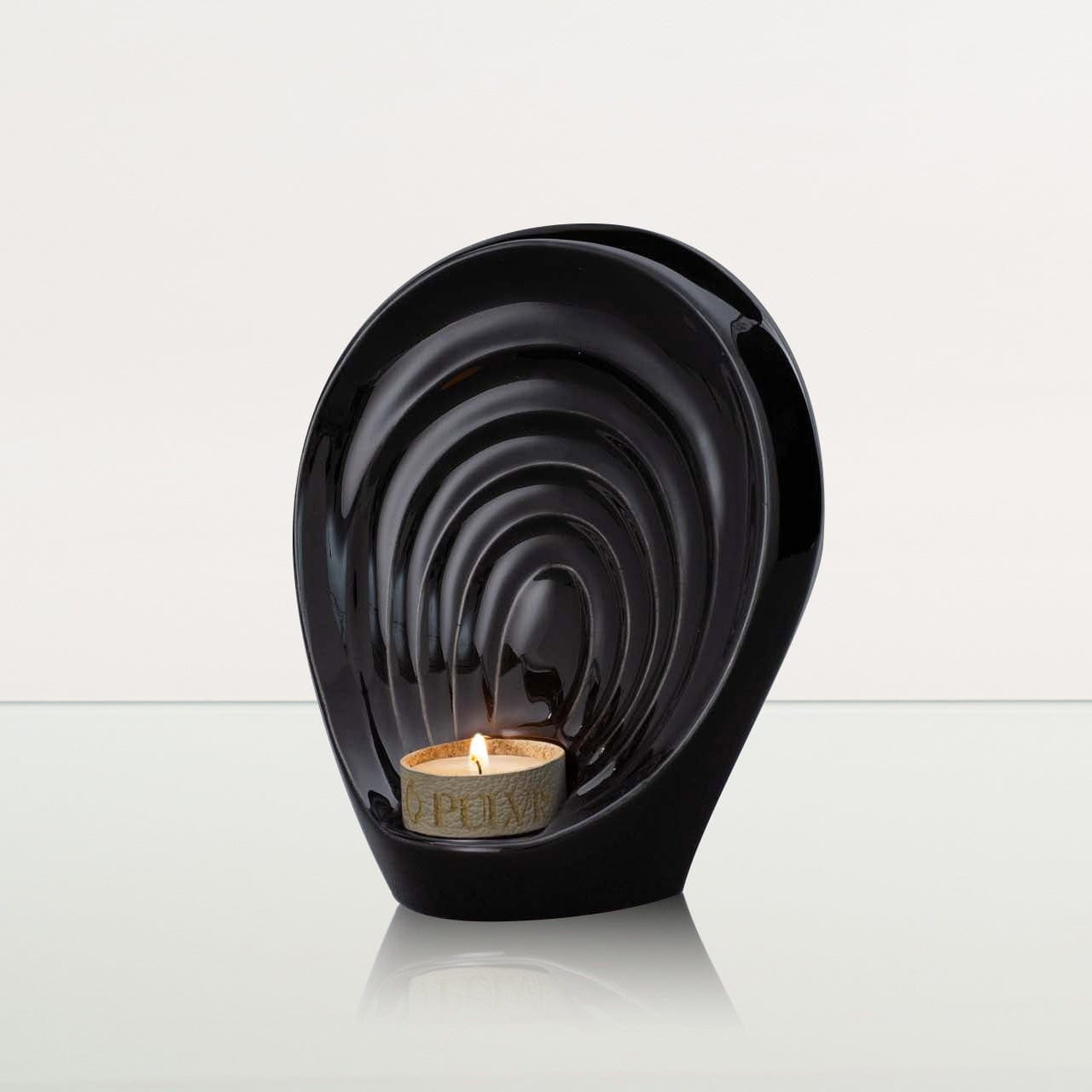 Handmade Cremation Keepsake Urn "Guardian" - Small Urn | Lamp Black | Ceramic - Pulvis Art Urns