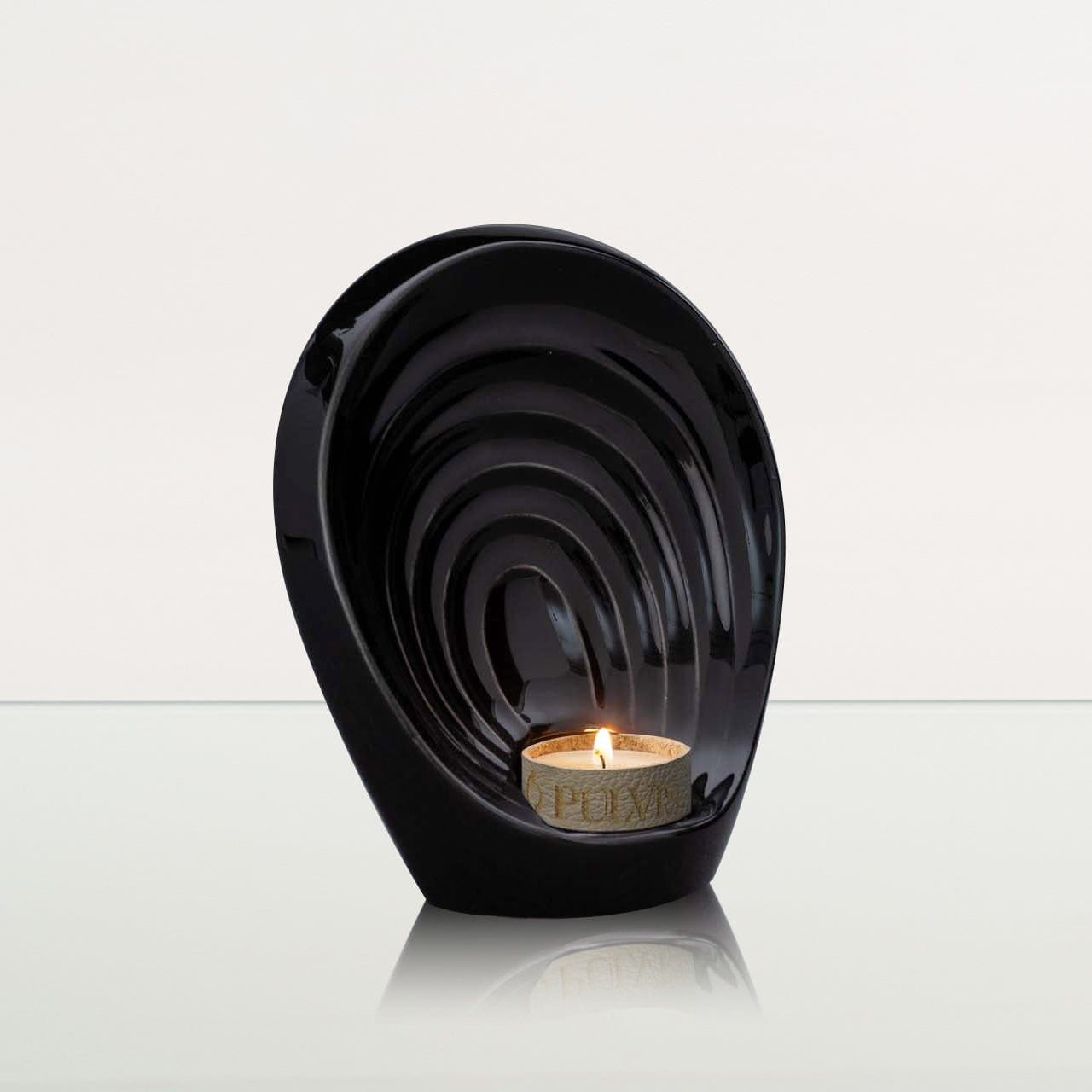 Handmade Cremation Keepsake Urn "Guardian" - Small Urn | Lamp Black | Ceramic - Pulvis Art Urns