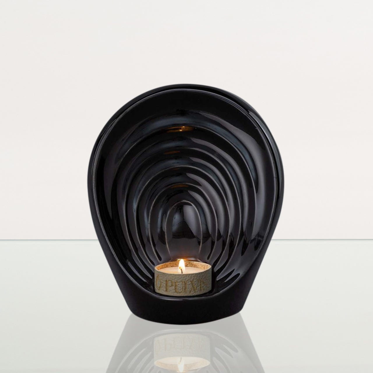 Handmade Cremation Keepsake Urn "Guardian" - Small Urn | Lamp Black | Ceramic - Pulvis Art Urns