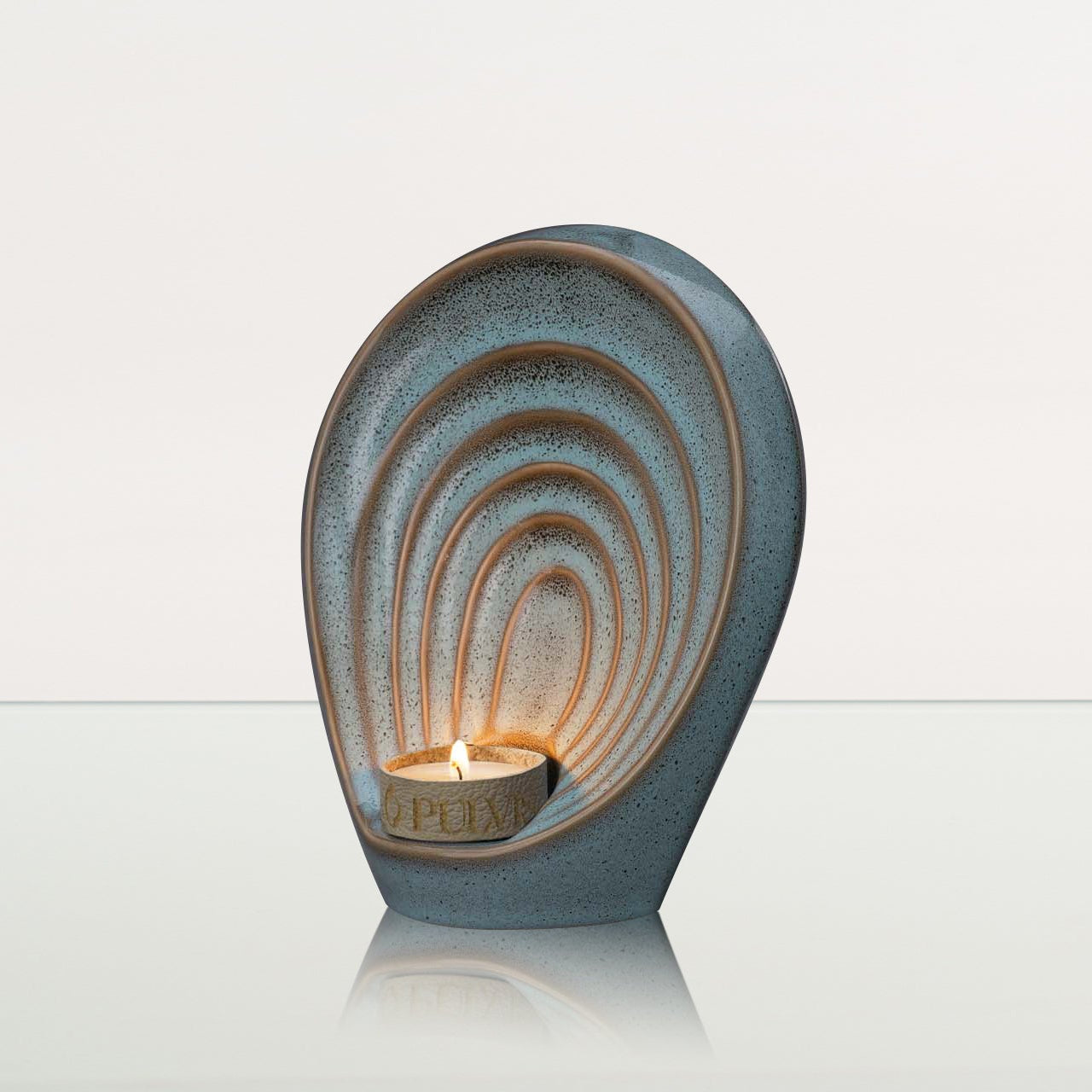 Handmade Cremation Keepsake Urn "Guardian" - Small Urn | Oily Green Melange | Ceramic - Pulvis Art Urns