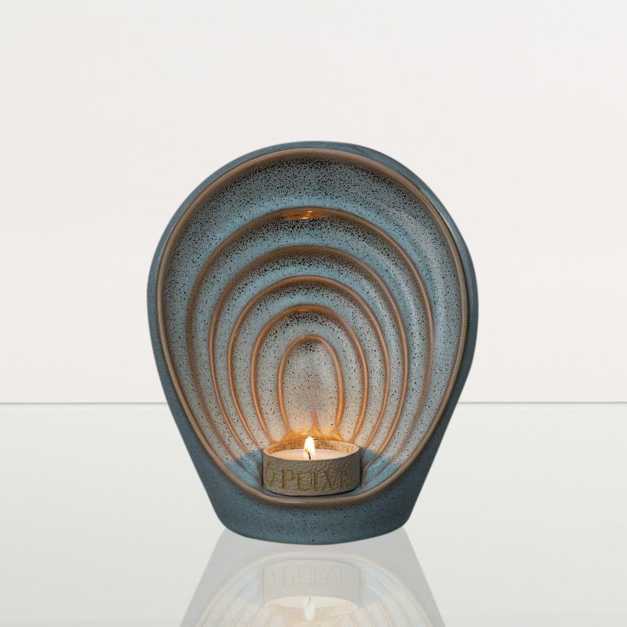 Handmade Cremation Keepsake Urn "Guardian" - Small Urn | Oily Green Melange | Ceramic - Pulvis Art Urns