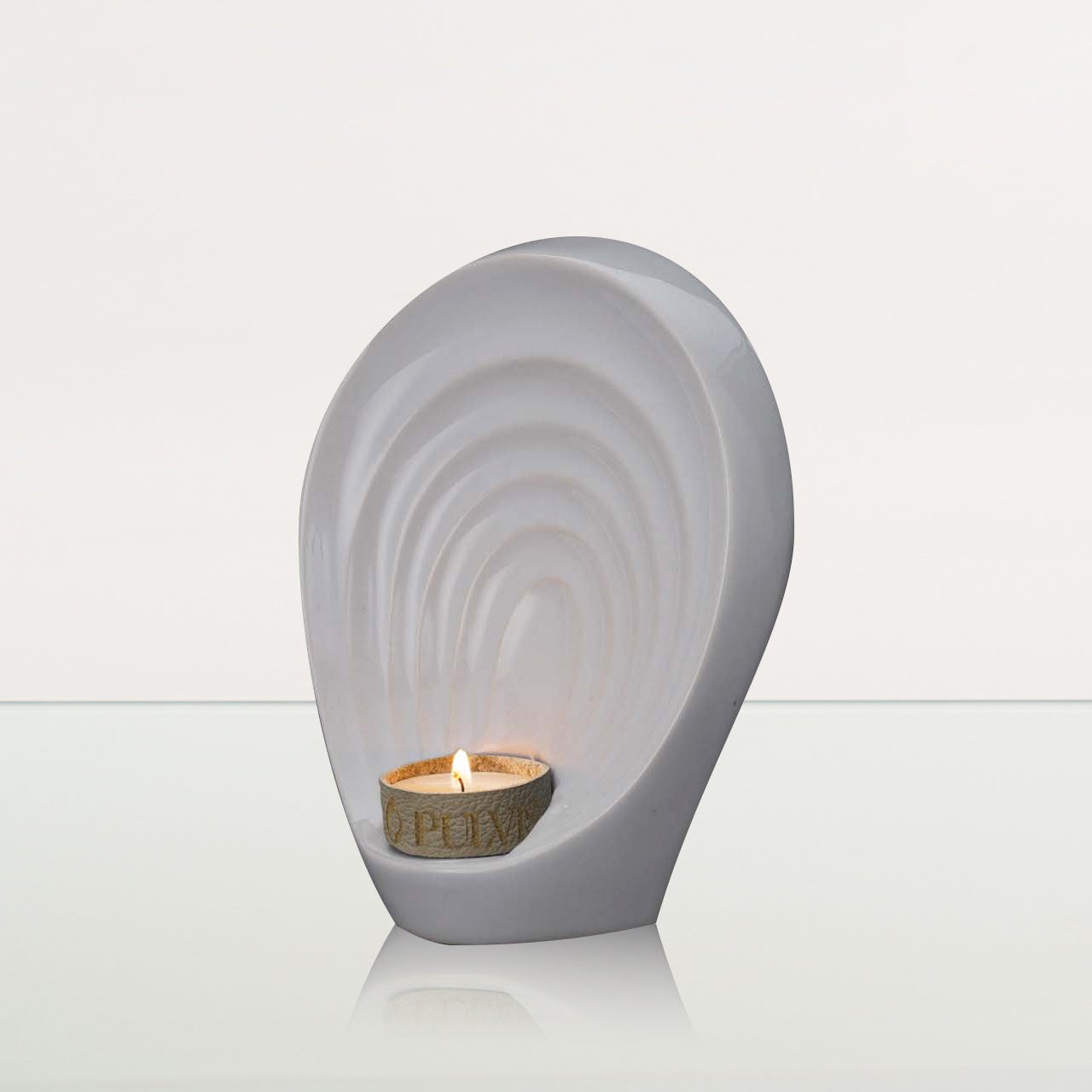 Handmade Cremation Keepsake Urn "Guardian" - Small Urn | White | Ceramic - Pulvis Art Urns