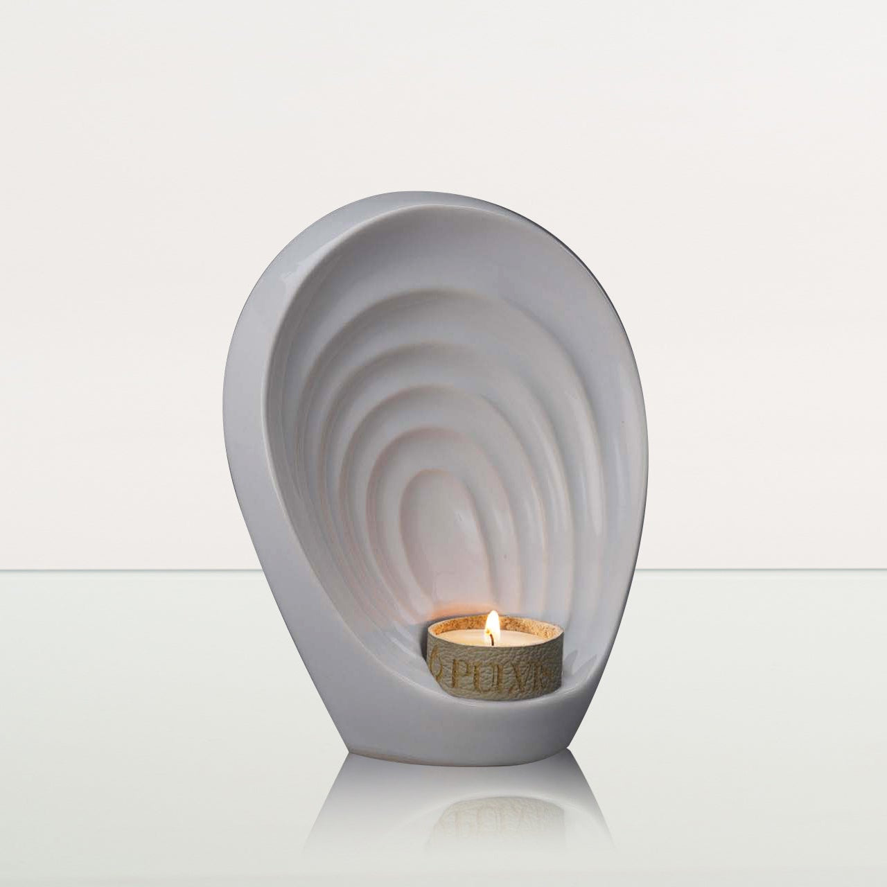 Handmade Cremation Keepsake Urn "Guardian" - Small Urn | White | Ceramic - Pulvis Art Urns