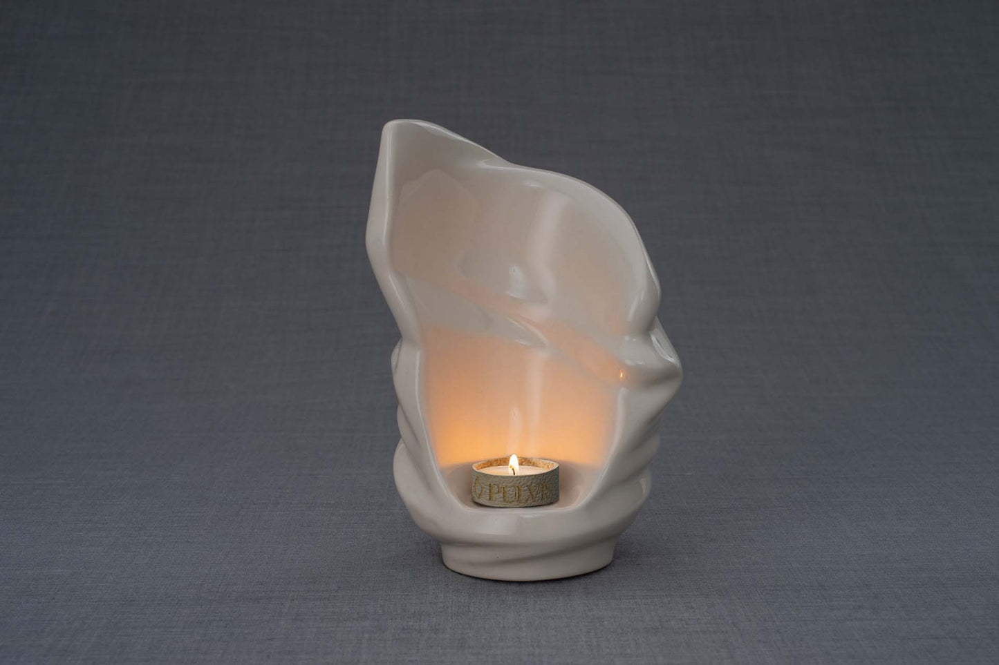 Pulvis Art Urns Keepsake Urn Handmade Cremation Keepsake Urn "Light" - Small | Transparent | Ceramic