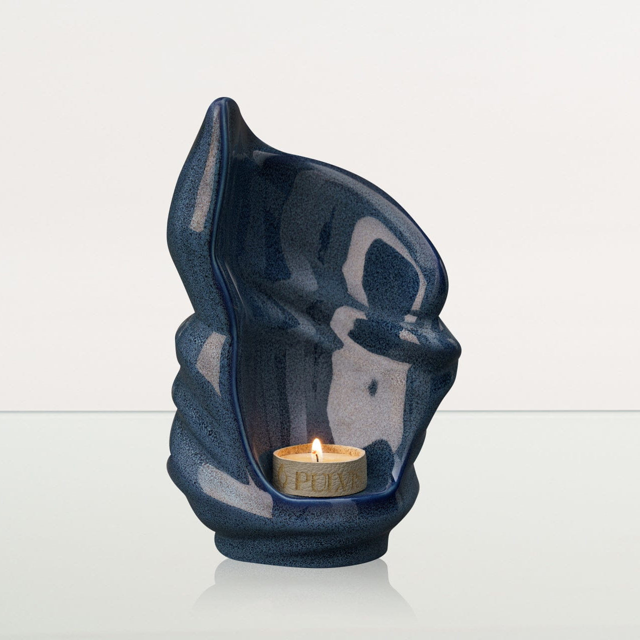 Handmade Cremation Keepsake Urn "Light" - Small Urn | Blue Melange | Ceramic - Pulvis Art Urns