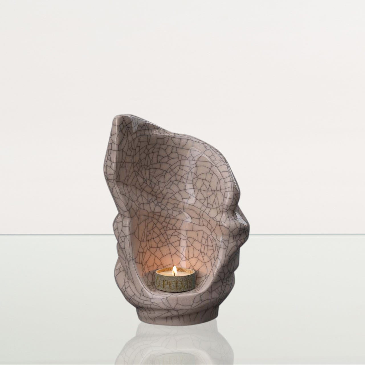 Handmade Cremation Keepsake Urn "Light" - Small Urn | Craquelure | Ceramic - Pulvis Art Urns