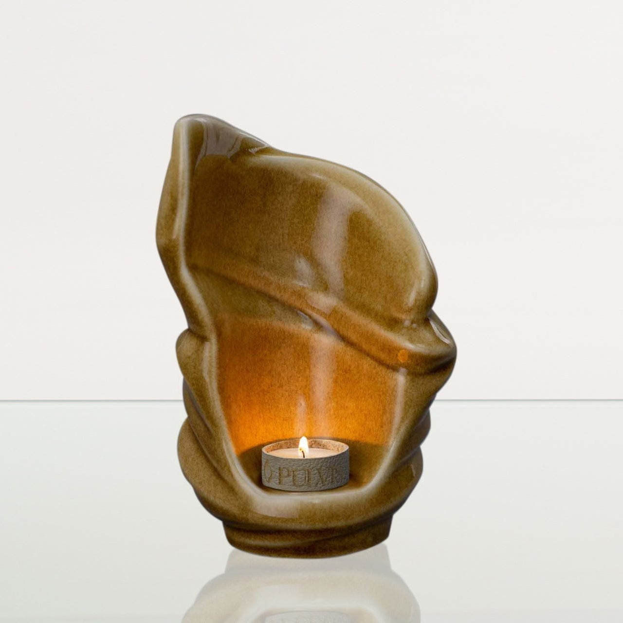 Handmade Cremation Keepsake Urn "Light" - Small Urn | Dark Sand | Ceramic - Pulvis Art Urns