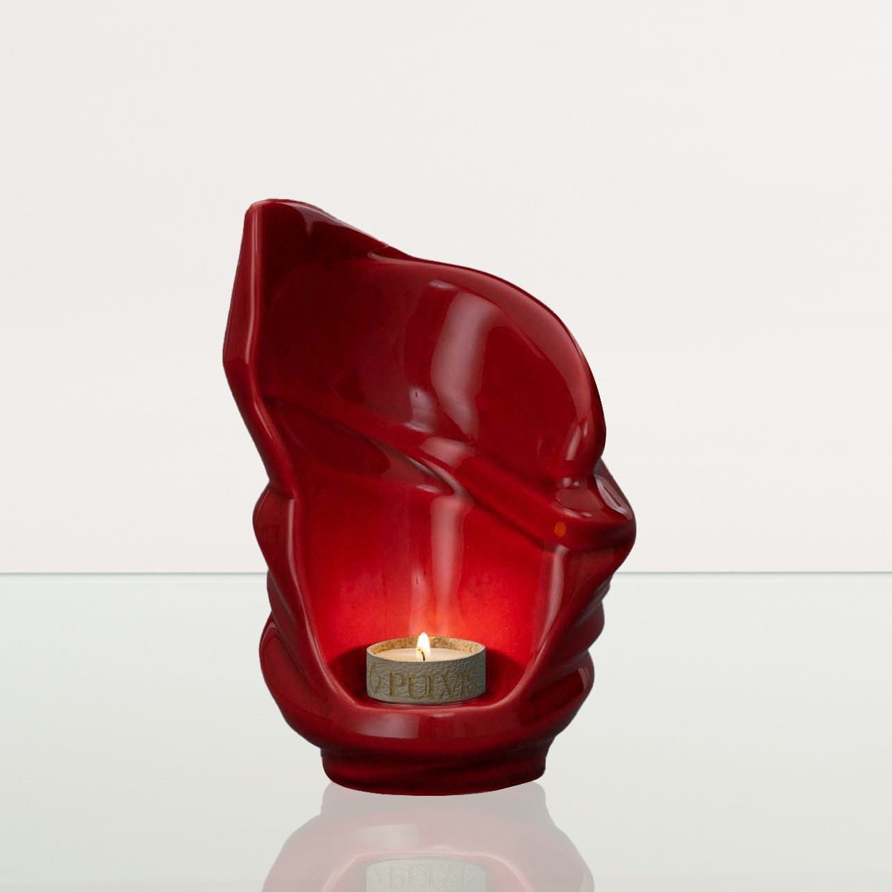 Handmade Cremation Keepsake Urn "Light" - Small Urn | Red | Ceramic - Pulvis Art Urns