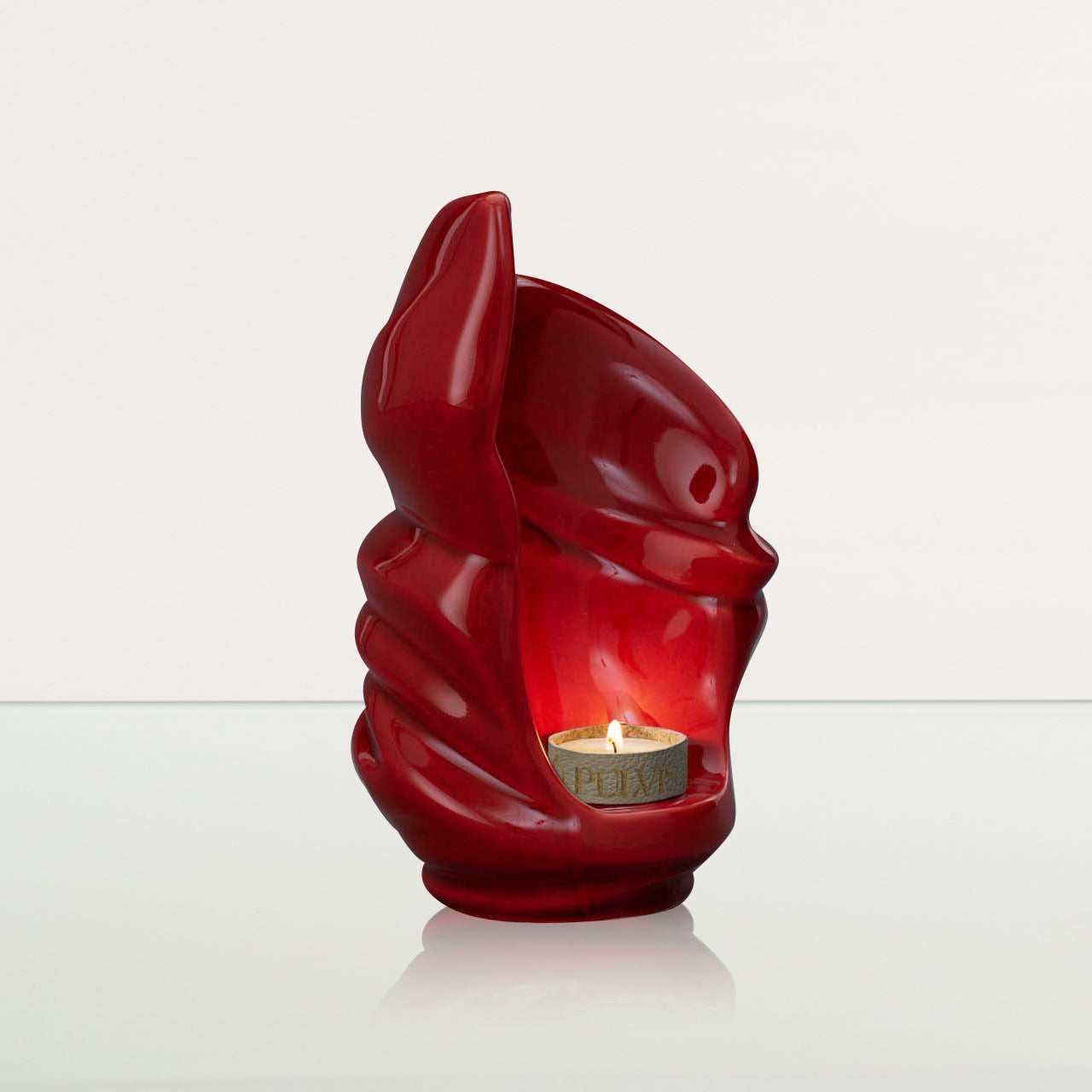 Handmade Cremation Keepsake Urn "Light" - Small Urn | Red | Ceramic - Pulvis Art Urns