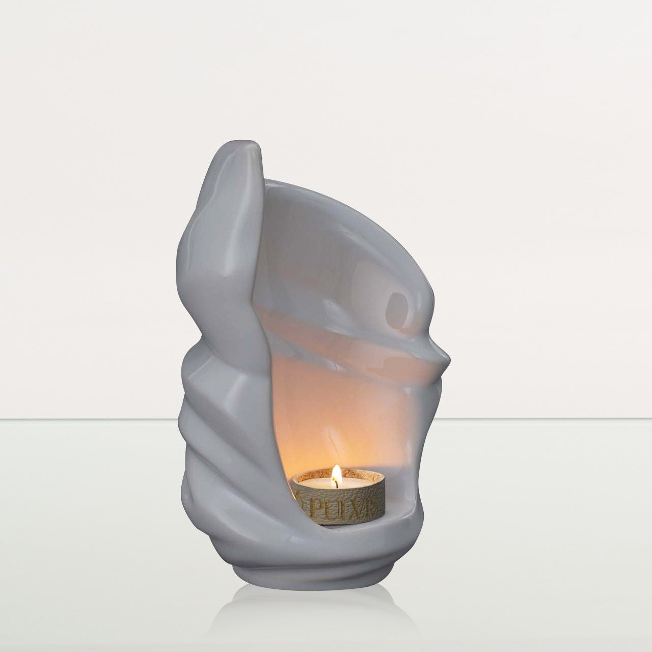 Handmade Cremation Keepsake Urn "Light" - Small Urn | White | Ceramic - Pulvis Art Urns