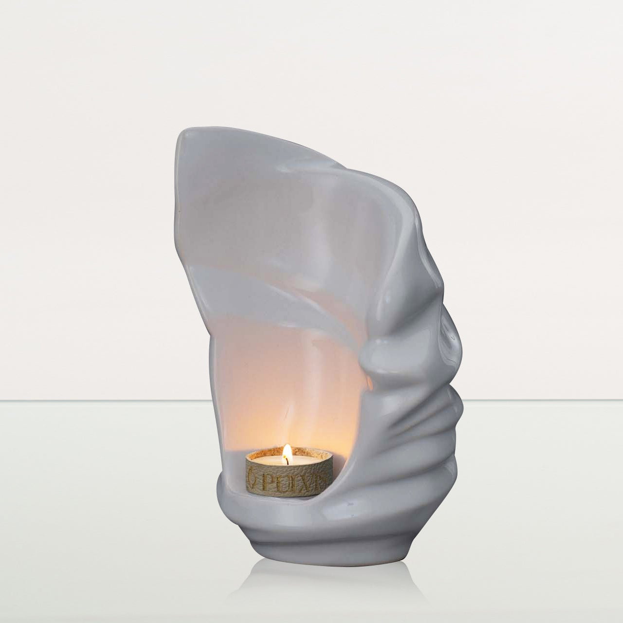 Handmade Cremation Keepsake Urn "Light" - Small Urn | White | Ceramic - Pulvis Art Urns