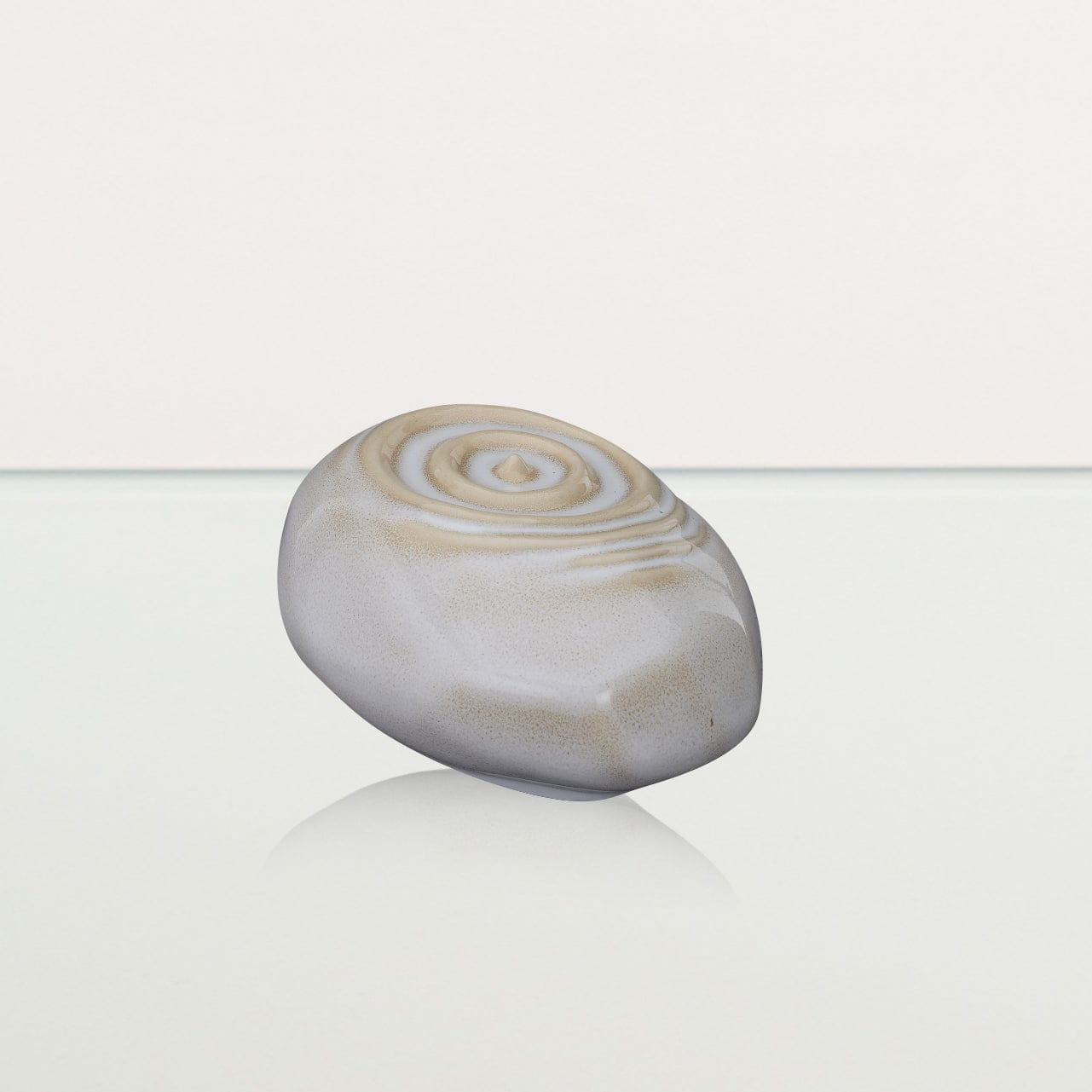 Handmade Cremation Keepsake Urn "Resonance" - Small | Beige Melange | Ceramic - Pulvis Art Urns