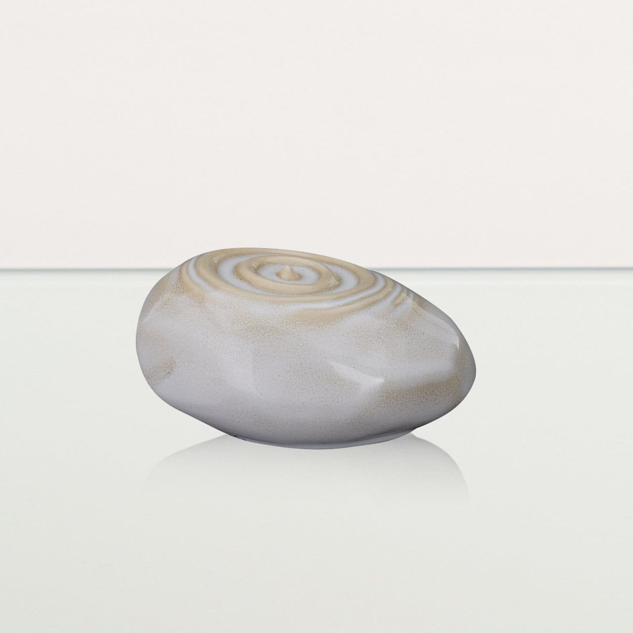 Handmade Cremation Keepsake Urn "Resonance" - Small | Beige Melange | Ceramic - Pulvis Art Urns