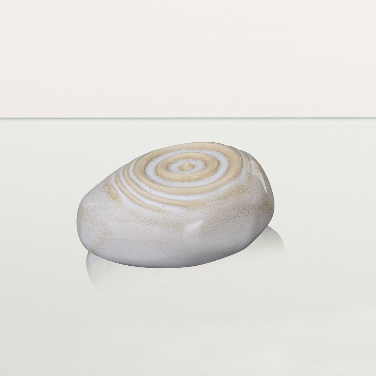 Handmade Cremation Keepsake Urn "Resonance" - Small | Beige Melange | Ceramic - Pulvis Art Urns