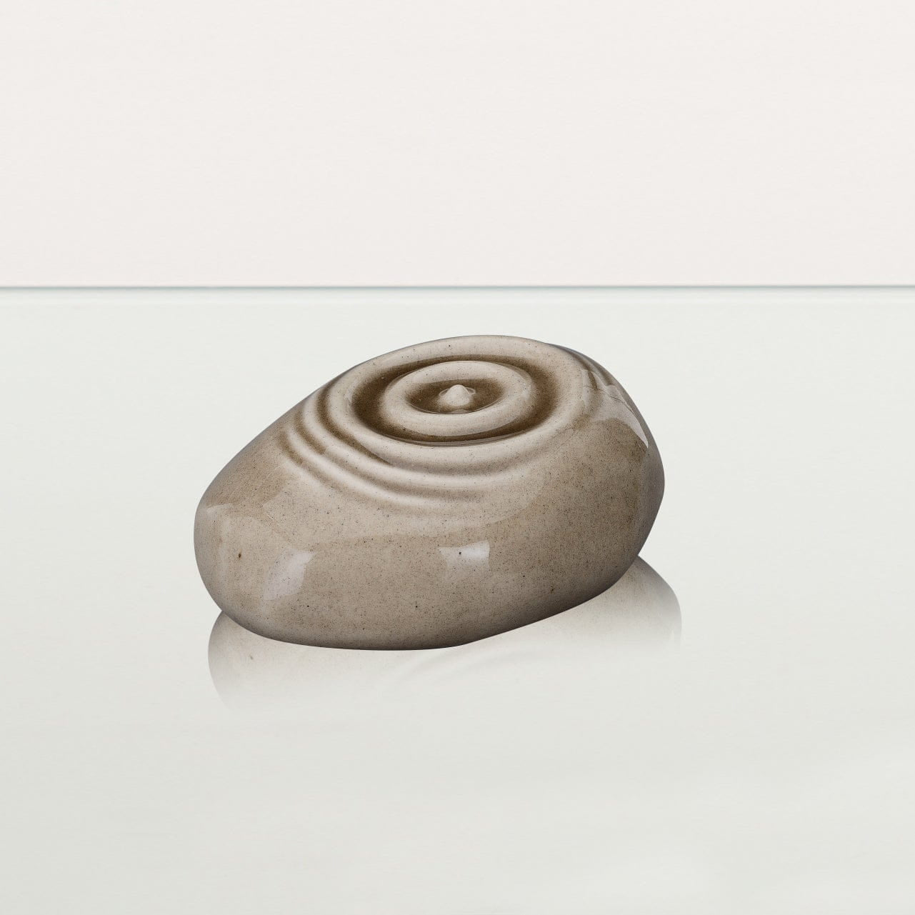 Handmade Cremation Keepsake Urn "Resonance" - Small Urn | Beige Grey | Ceramic - Pulvis Art Urns