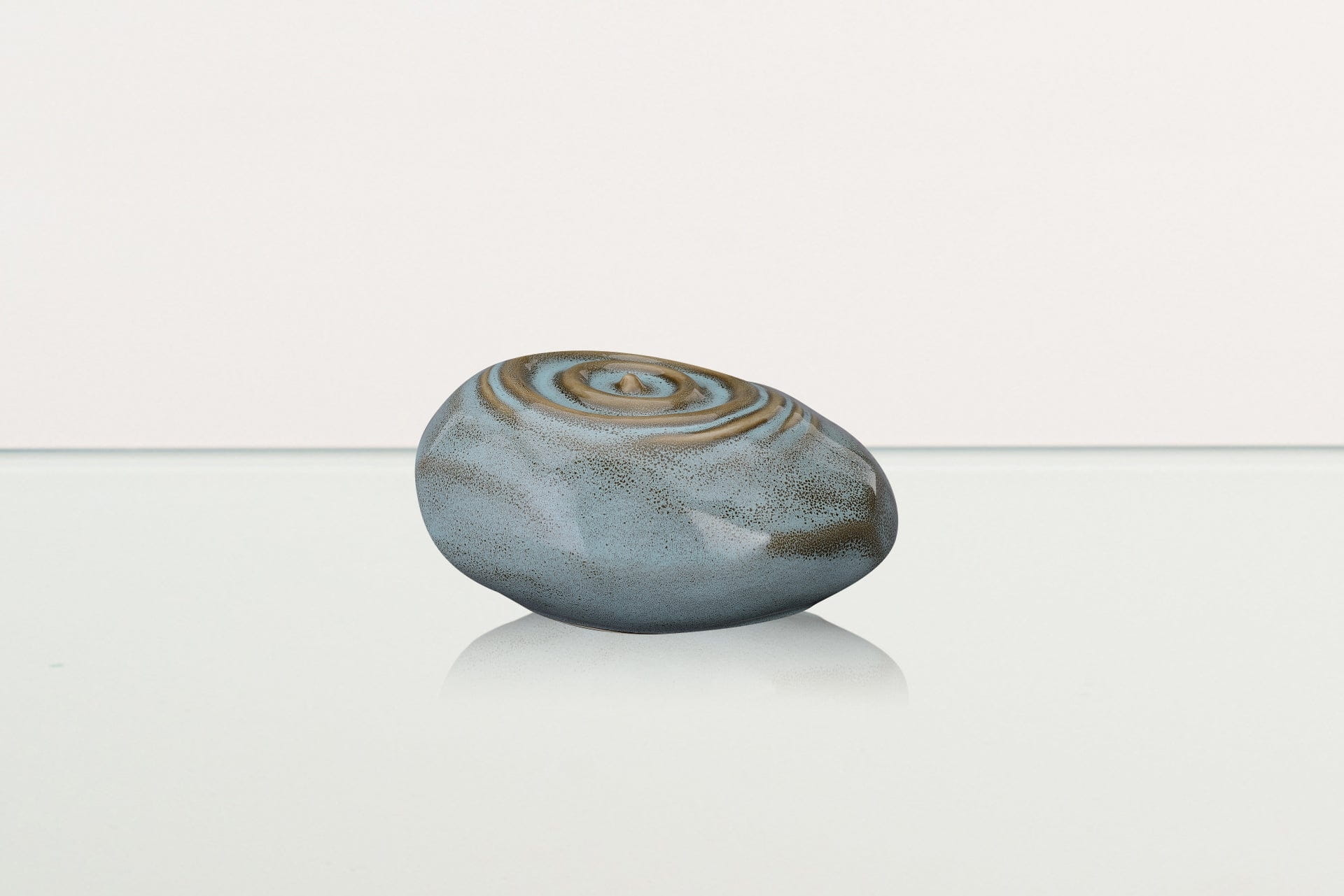 Handmade Cremation Keepsake Urn "Resonance" - Small Urn | Oily Green Melange | Ceramic - Pulvis Art Urns