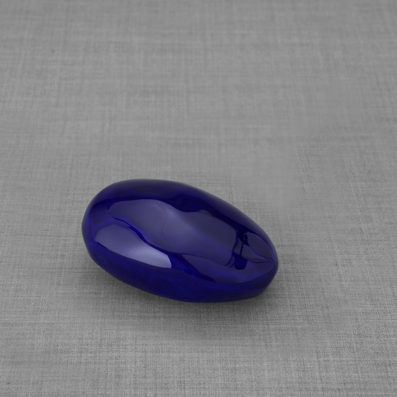 Handmade Cremation Keepsake Urn "Stone" - Small | Cobalt Metallic | Ceramic Urn - Pulvis Art Urns