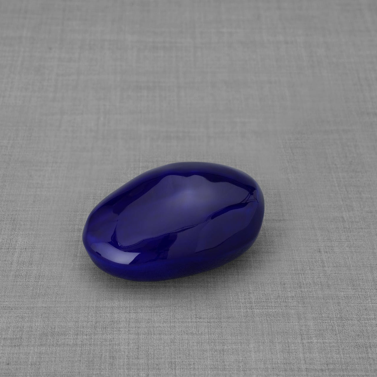 Handmade Cremation Keepsake Urn "Stone" - Small | Cobalt Metallic | Ceramic Urn - Pulvis Art Urns