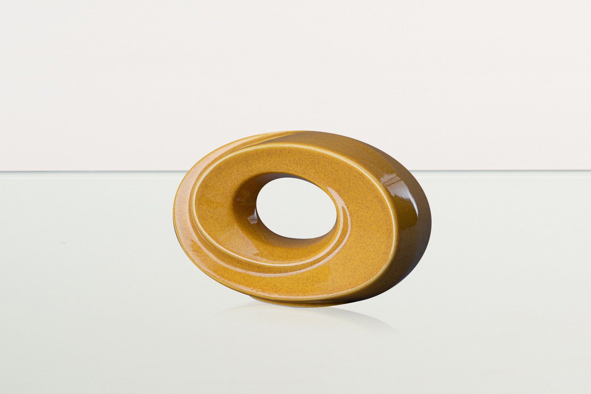 Handmade Cremation Keepsake Urn "The Passage" - Small Urn | Amber Yellow | Ceramic - Pulvis Art Urns