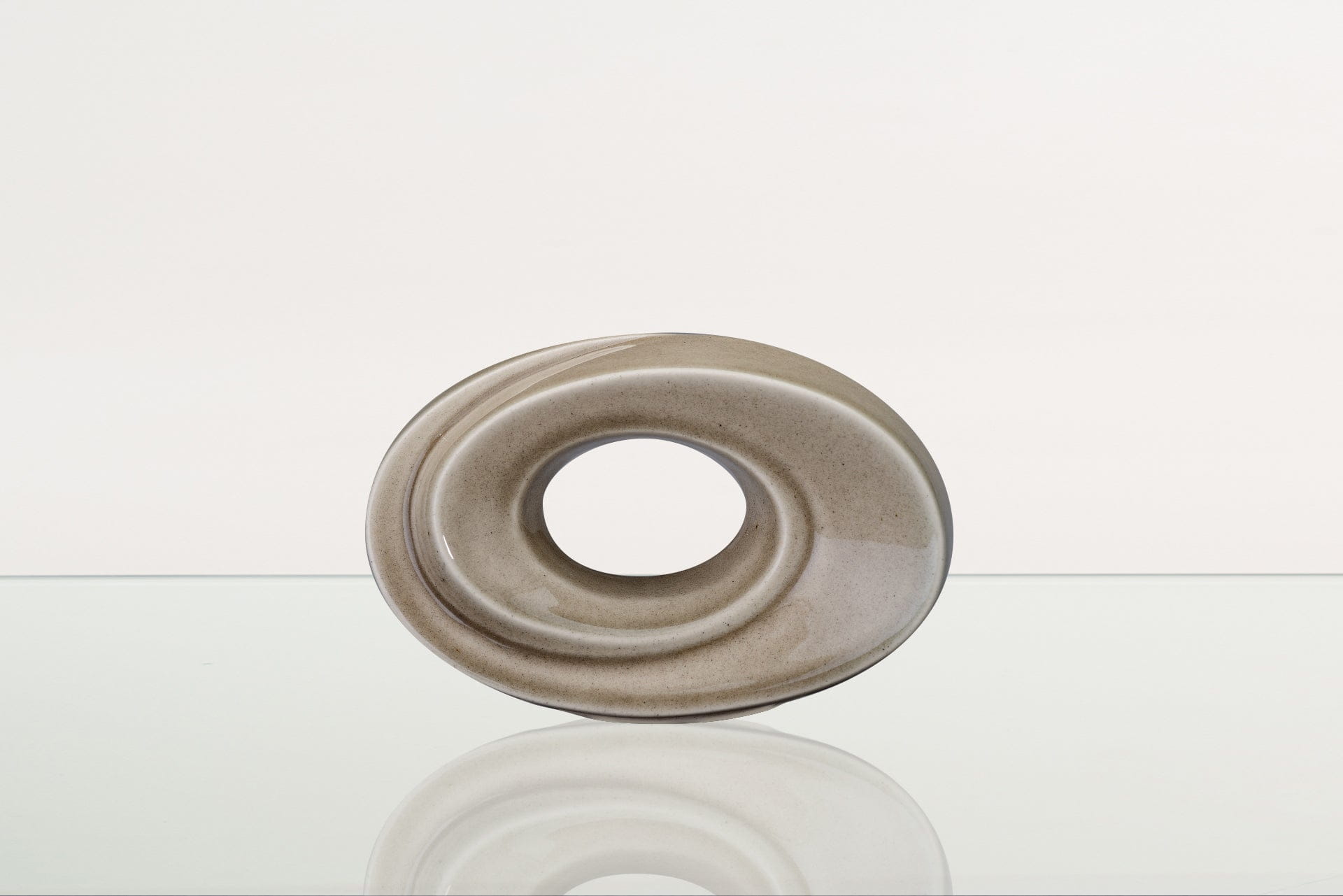 Handmade Cremation Keepsake Urn "The Passage" - Small Urn | Beige Grey | Ceramic - Pulvis Art Urns