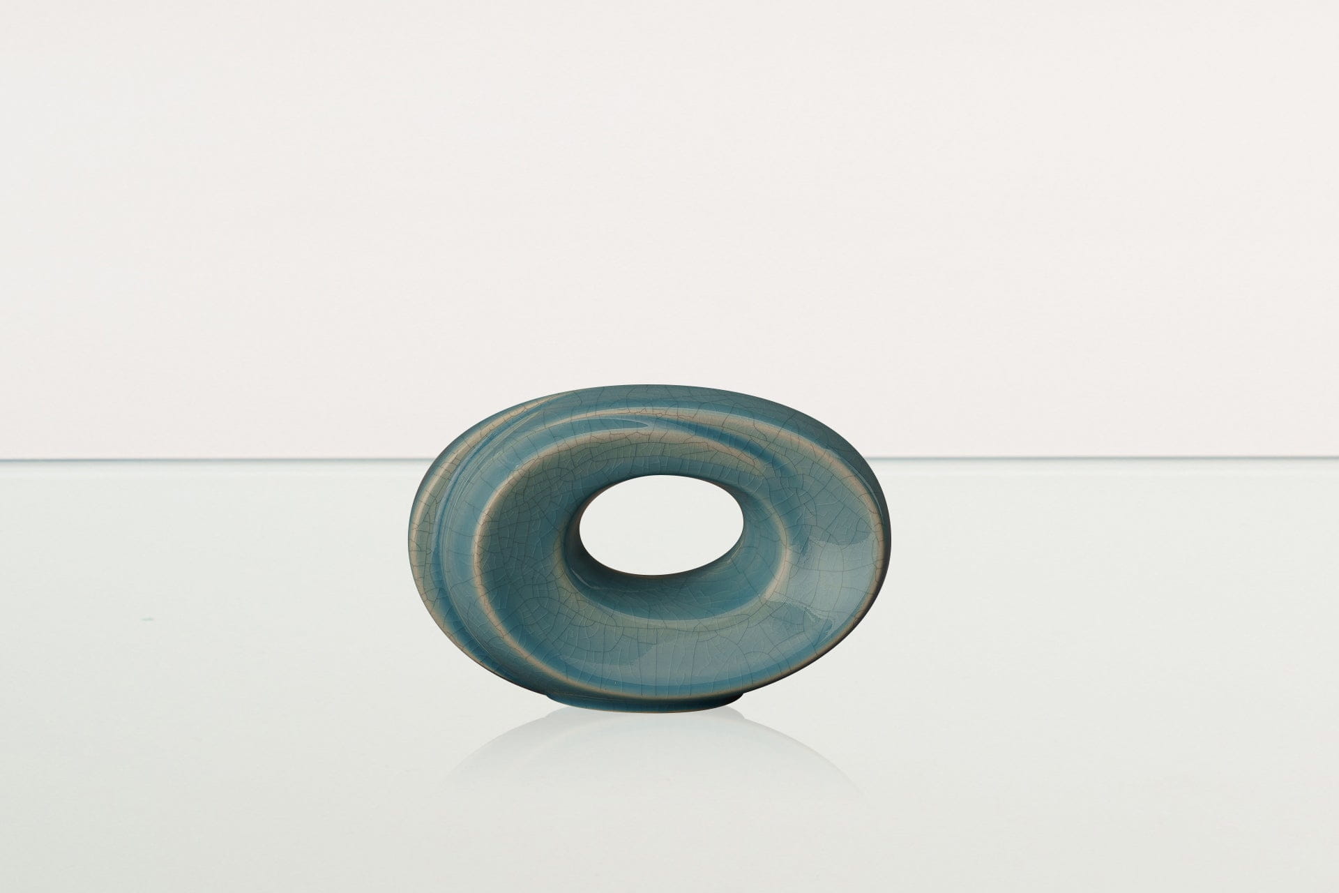 Handmade Cremation Keepsake Urn "The Passage" - Small Urn | Blue Craquelure - Pulvis Art Urns