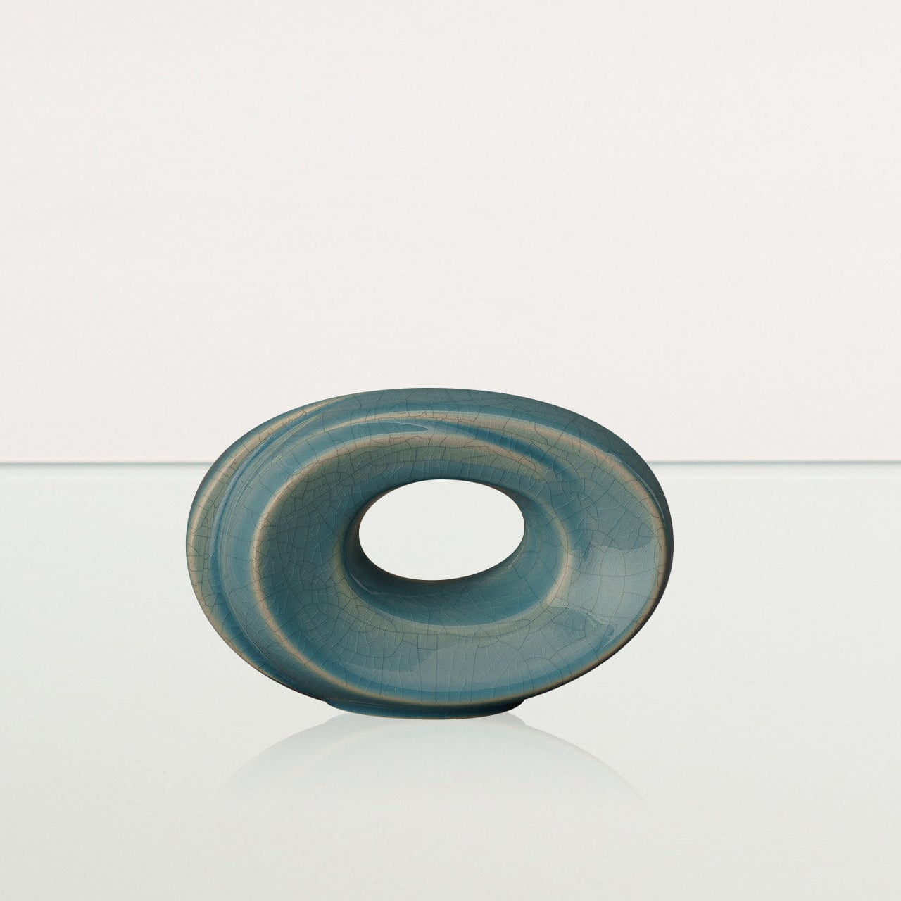 Handmade Cremation Keepsake Urn "The Passage" - Small Urn | Blue Craquelure - Pulvis Art Urns