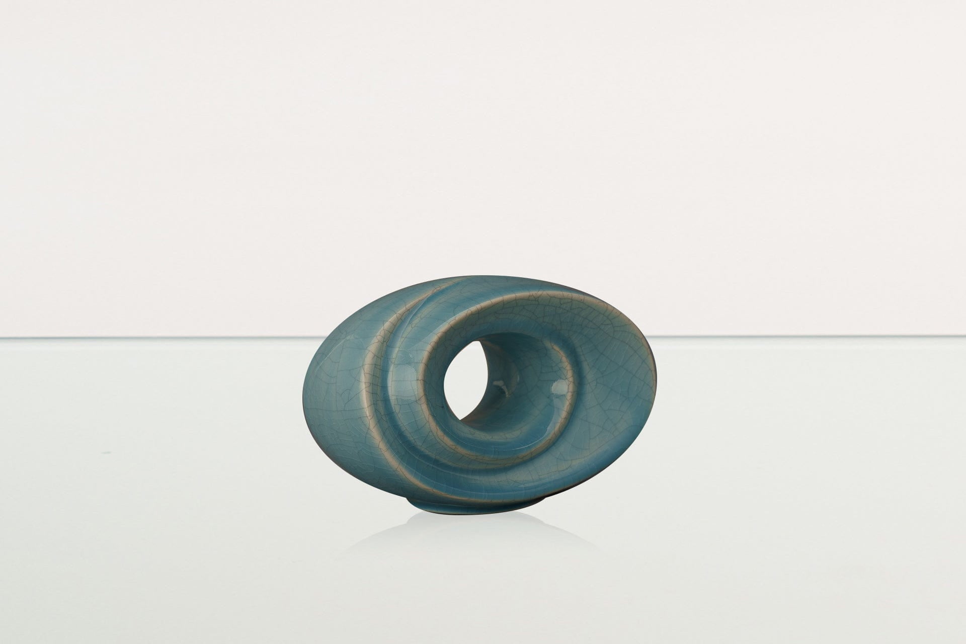 Handmade Cremation Keepsake Urn "The Passage" - Small Urn | Blue Craquelure - Pulvis Art Urns