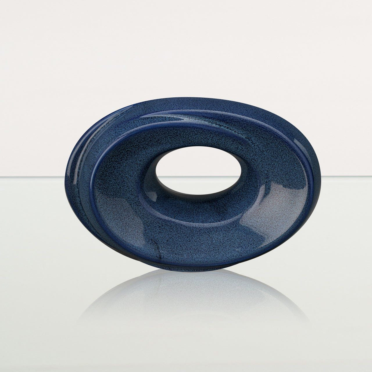 Handmade Cremation Keepsake Urn "The Passage" - Small Urn | Blue Melange | Ceramic - Pulvis Art Urns