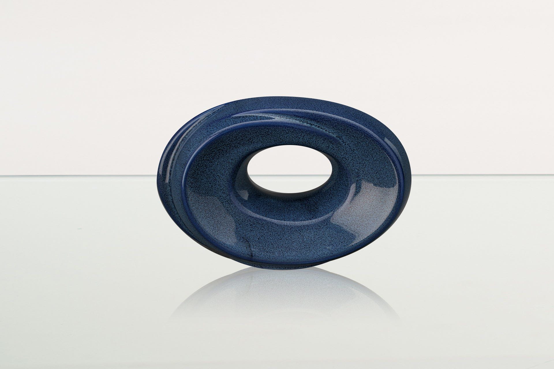 Handmade Cremation Keepsake Urn "The Passage" - Small Urn | Blue Melange | Ceramic - Pulvis Art Urns