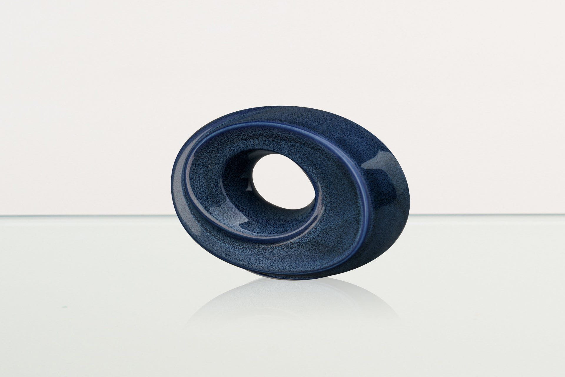 Handmade Cremation Keepsake Urn "The Passage" - Small Urn | Blue Melange | Ceramic - Pulvis Art Urns