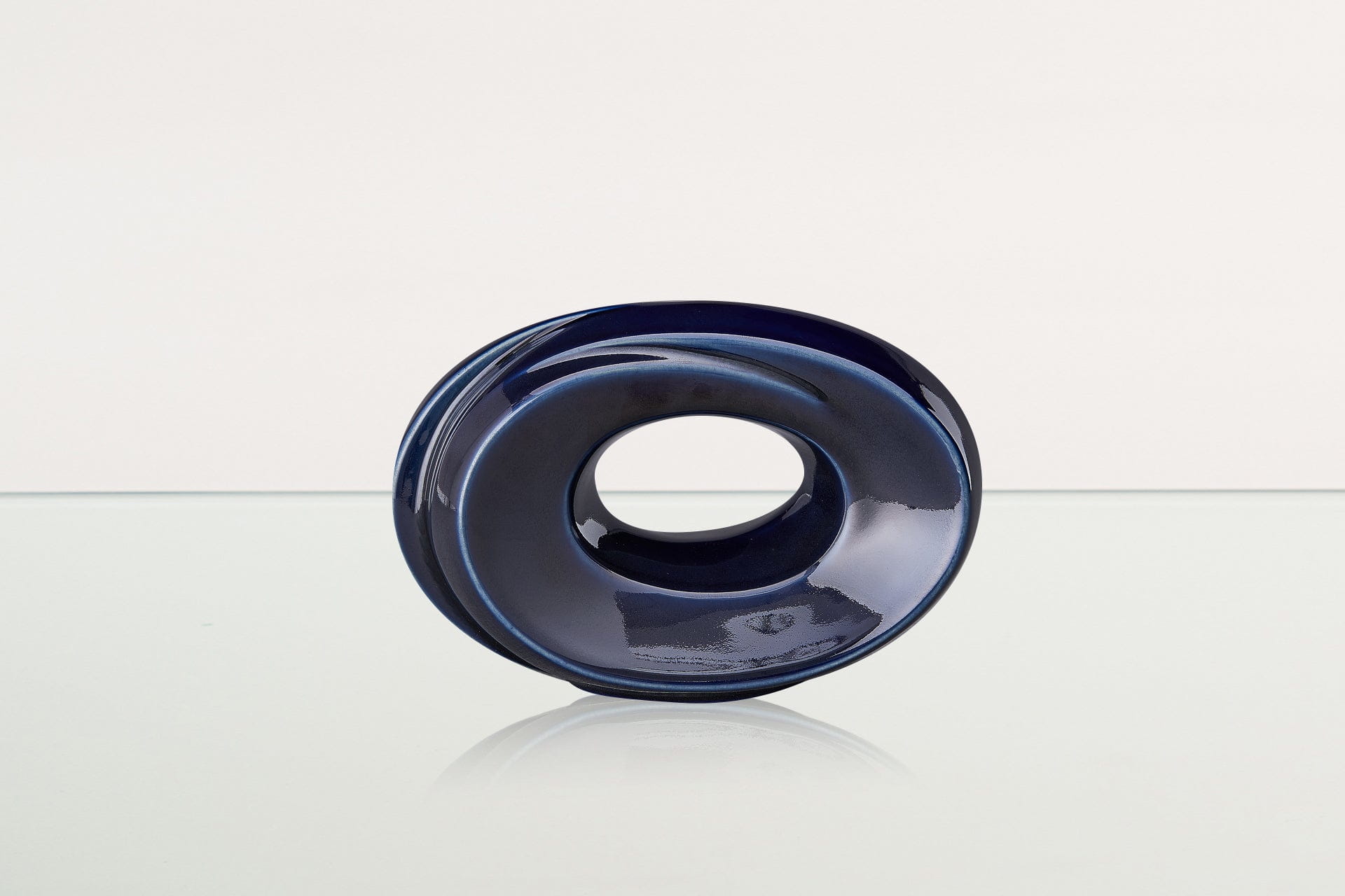 Handmade Cremation Keepsake Urn "The Passage" - Small Urn | Cobalt Metallic | Ceramic - Pulvis Art Urns