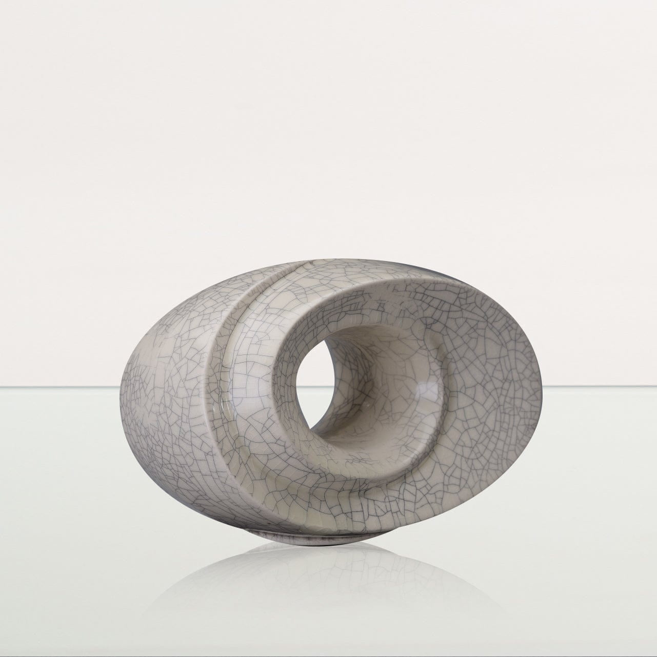 Handmade Cremation Keepsake Urn "The Passage" - Small Urn | Craquelure | Ceramic - Pulvis Art Urns