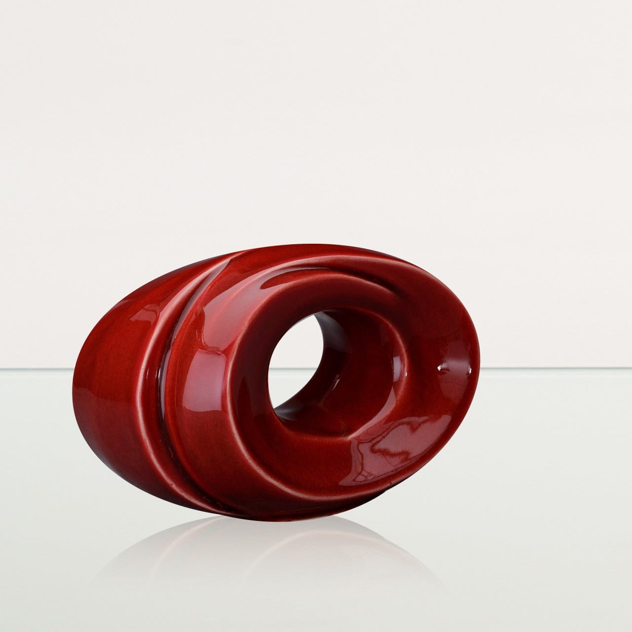 Handmade Cremation Keepsake Urn "The Passage" - Small Urn | Red | Ceramic - Pulvis Art Urns