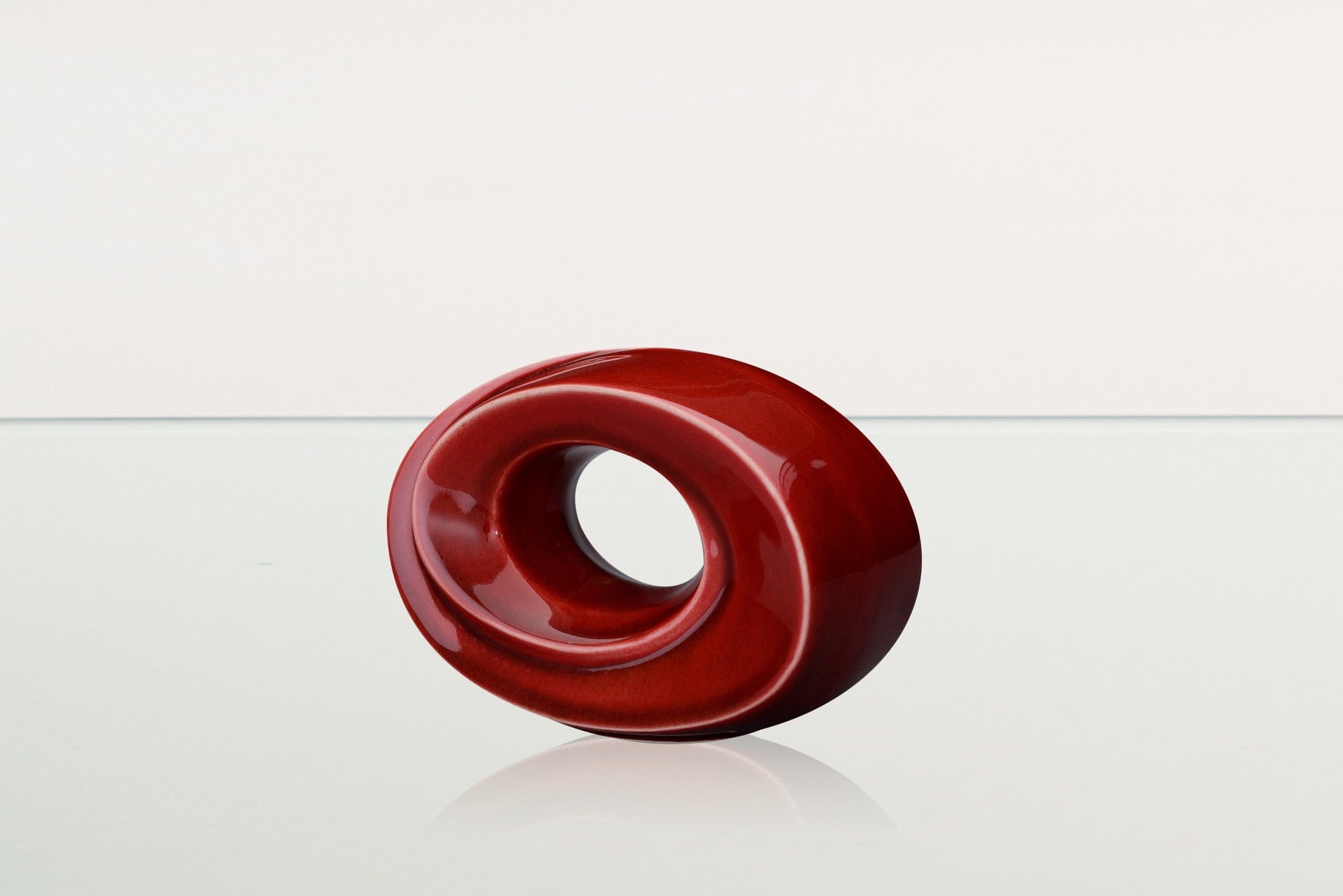 Handmade Cremation Keepsake Urn "The Passage" - Small Urn | Red | Ceramic - Pulvis Art Urns