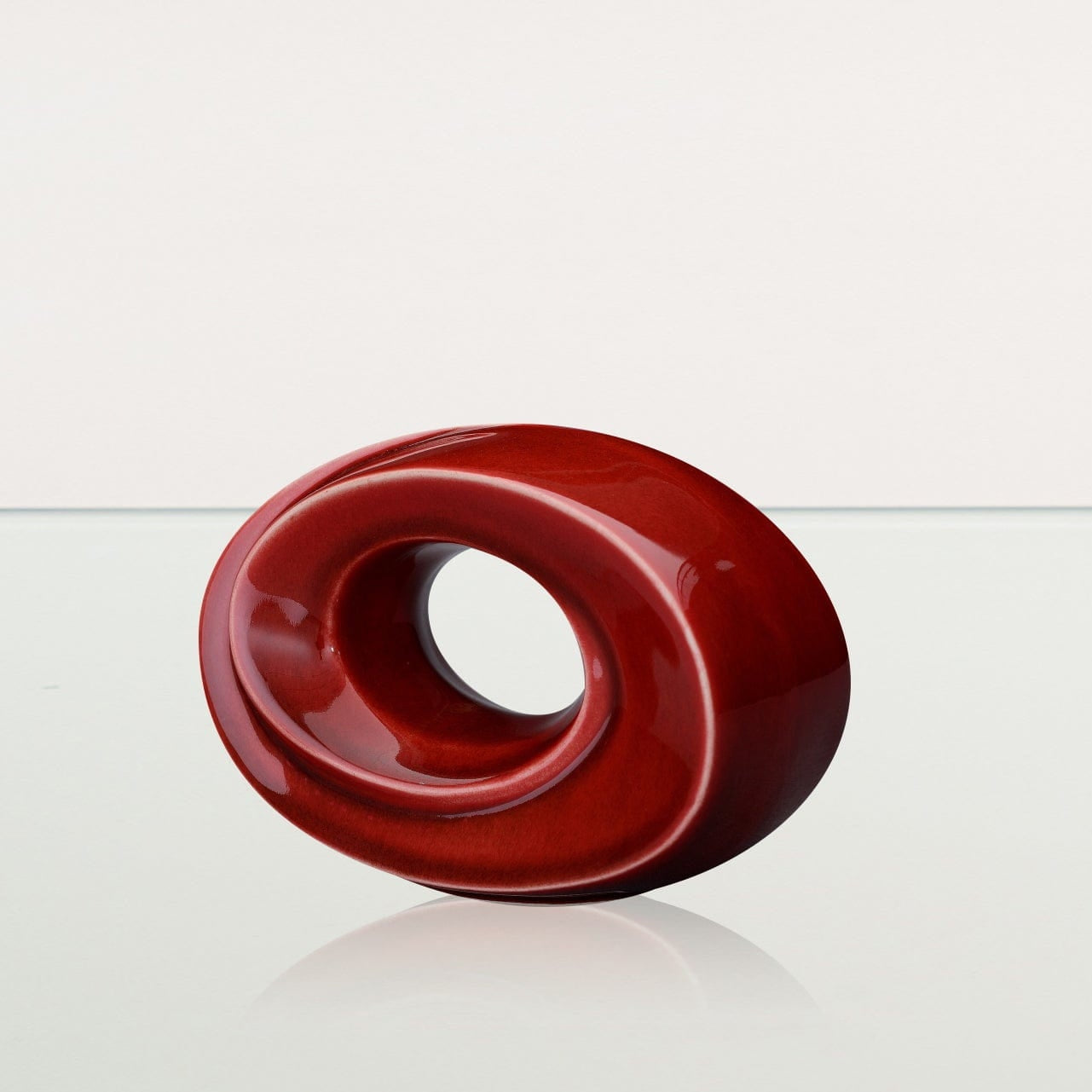 Handmade Cremation Keepsake Urn "The Passage" - Small Urn | Red | Ceramic - Pulvis Art Urns