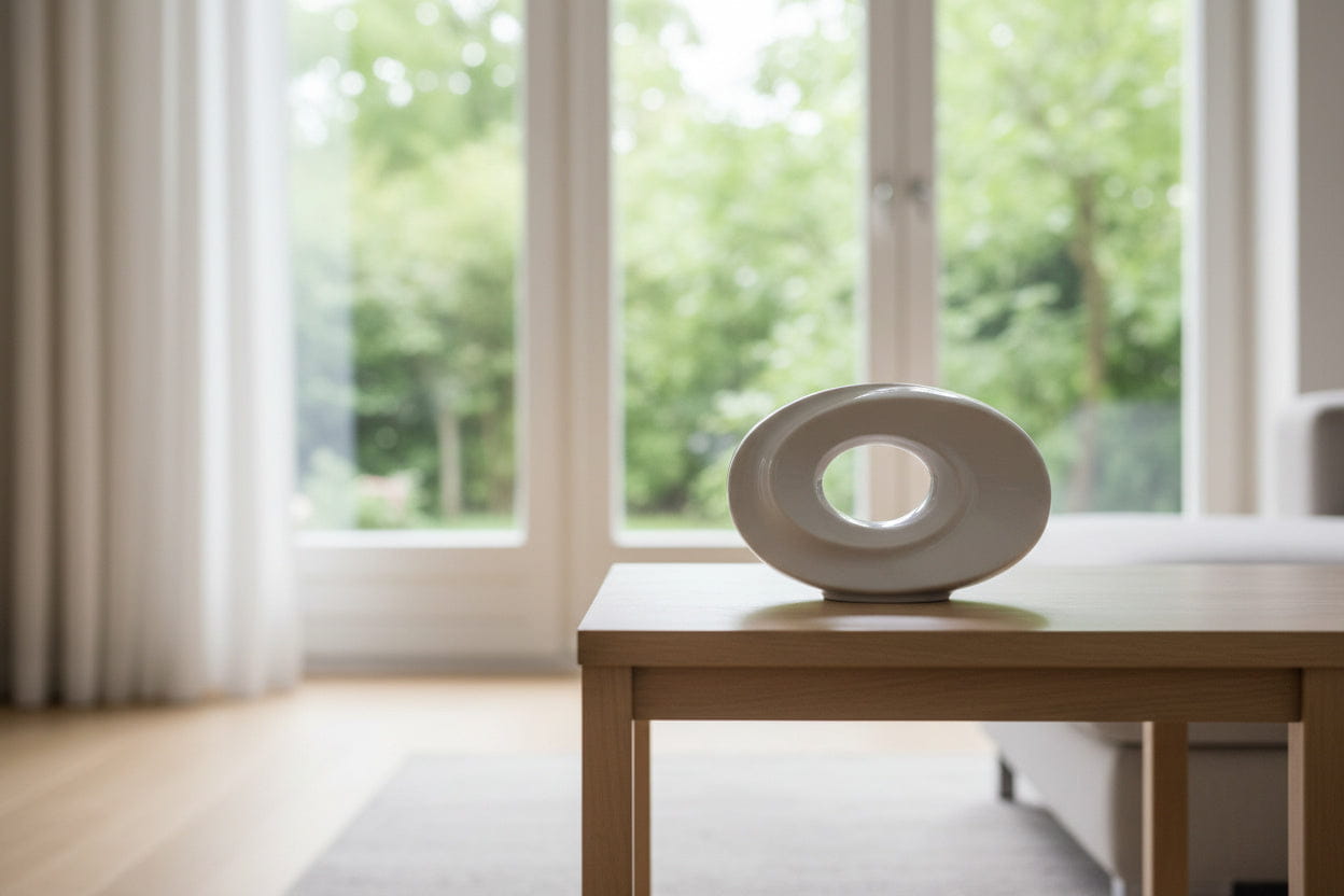 Pulvis Art Urns Keepsake Urn Handmade Cremation Keepsake Urn "The Passage" - Small Urn | White | Ceramic