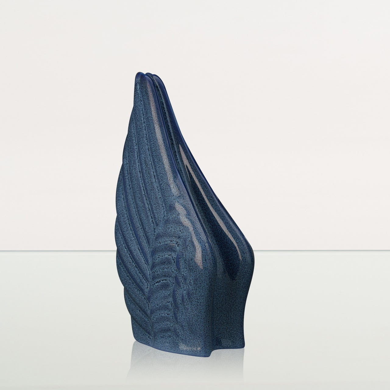 Handmade Cremation Keepsake Urn "Wings" - Small Urn | Blue Melange | Ceramic - Pulvis Art Urns