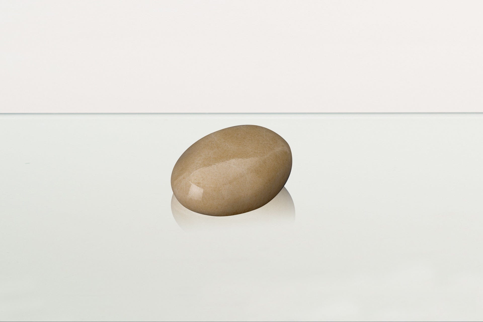 Handmade Mini Keepsake Urn "Palm Stone" - Light Sand | Mini Ceramic Urn - Pulvis Art Urns