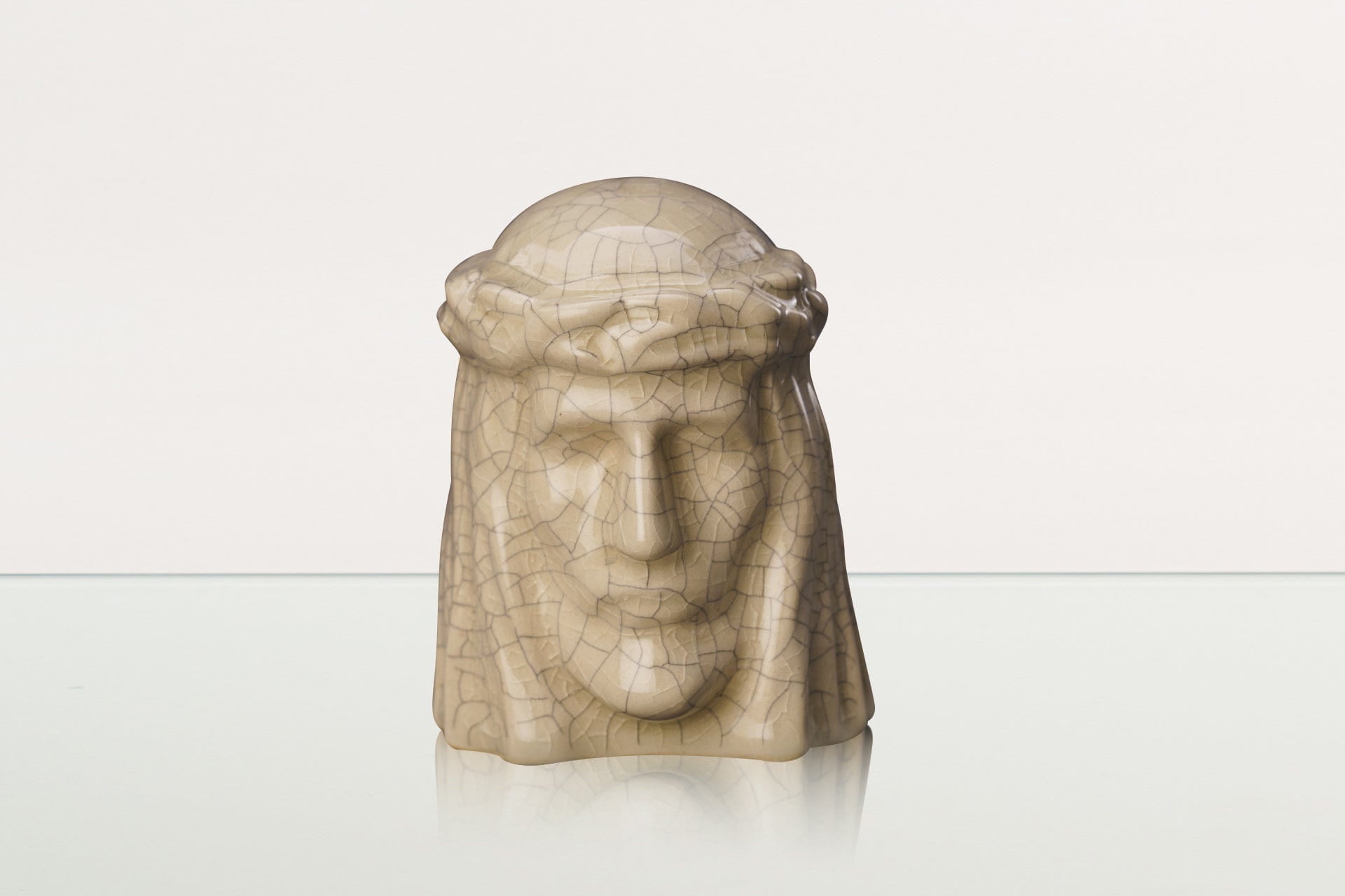 Handmade Mini Keepsake Urn "The Christ" - Craquelure | Ceramic Mini Urn - Pulvis Art Urns