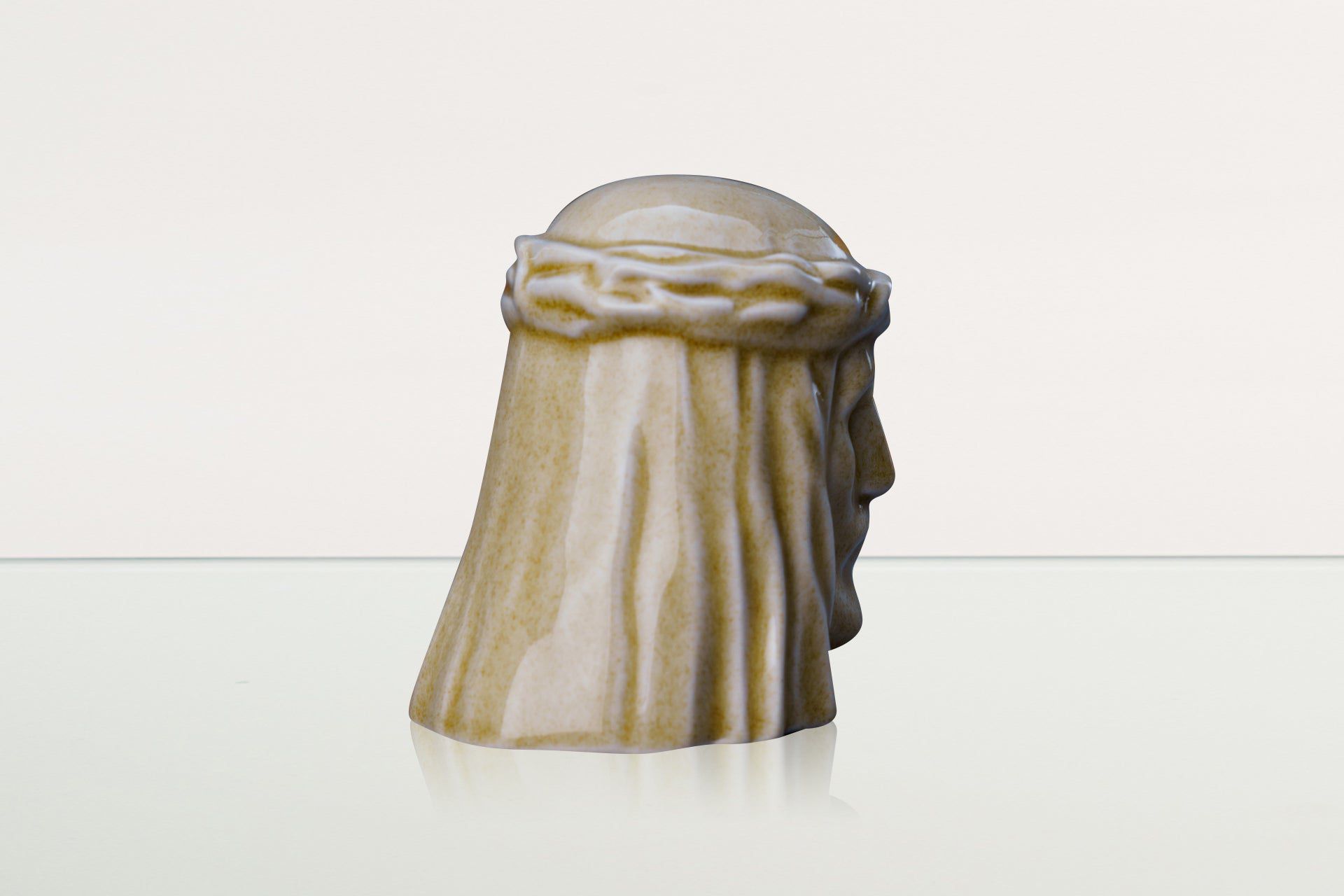 Handmade Mini Keepsake Urn "The Christ" - Light Sand | Ceramic Mini Urn - Pulvis Art Urns