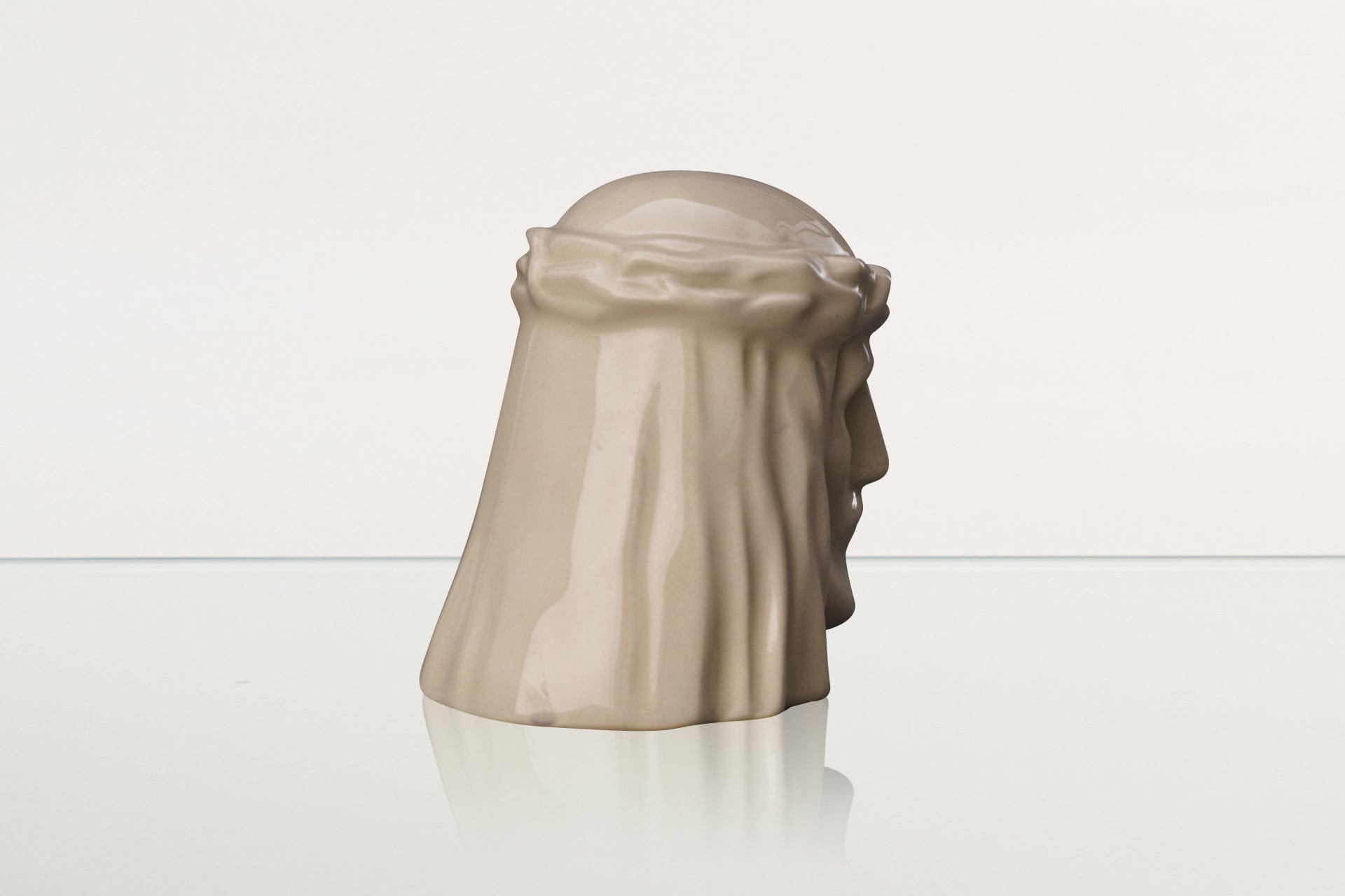 Handmade Mini Keepsake Urn "The Christ" - Off-white | Ceramic Mini Urn - Pulvis Art Urns