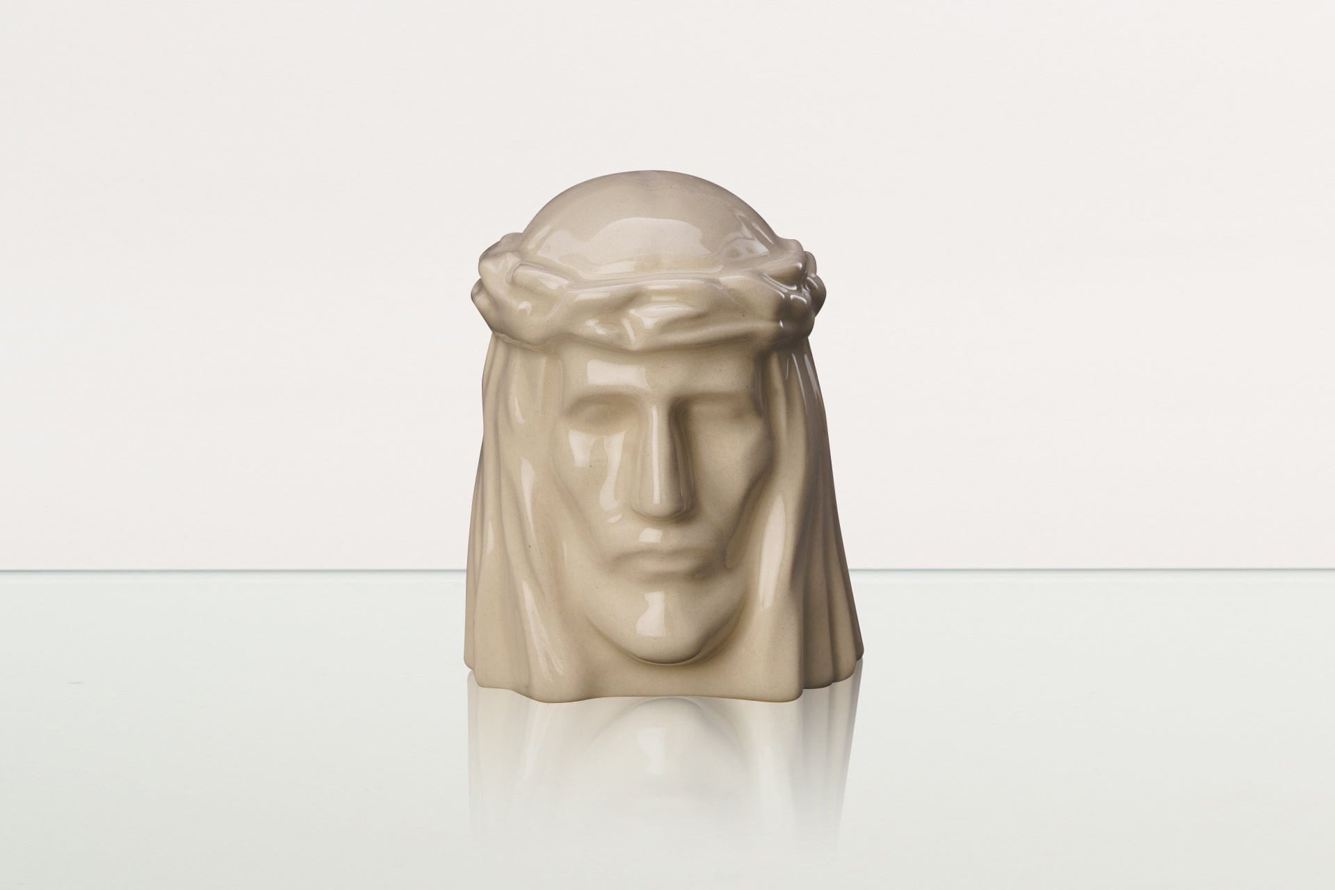 Handmade Mini Keepsake Urn "The Christ" - Off-white | Ceramic Mini Urn - Pulvis Art Urns