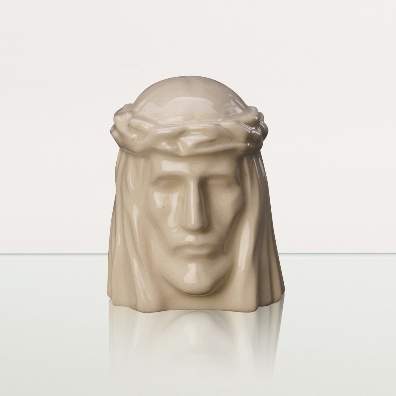 Handmade Mini Keepsake Urn "The Christ" - Off-white | Ceramic Mini Urn - Pulvis Art Urns