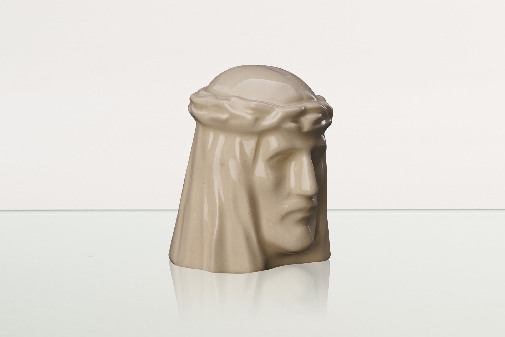 Handmade Mini Keepsake Urn "The Christ" - Off-white | Ceramic Mini Urn - Pulvis Art Urns